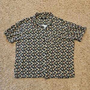 Stussy Shirt Mens Small Paisley Short Sleeve Viscose Rayon Boxy See Measurements